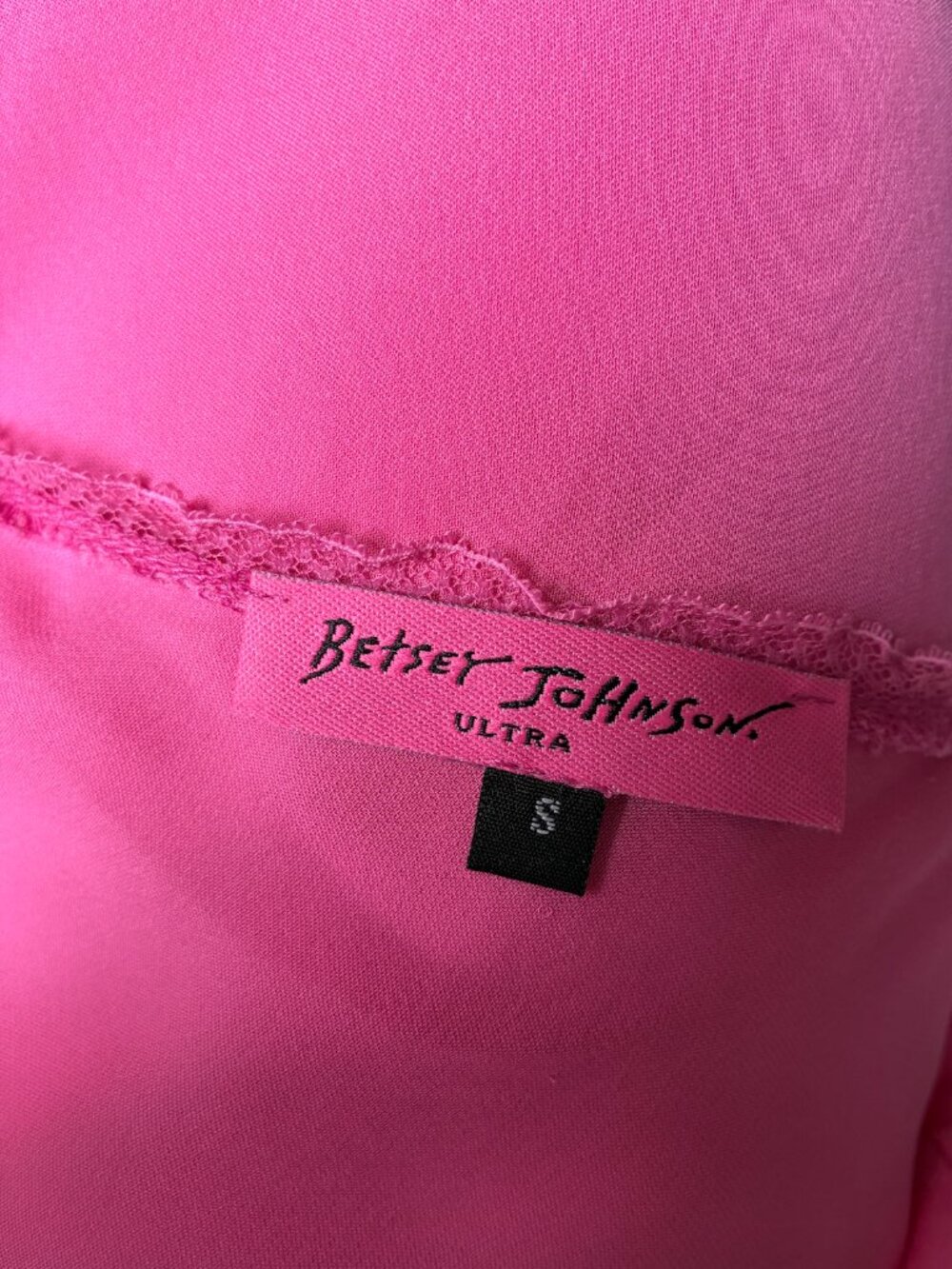 Betsey Johnson Ultra Vintage Silk Pink Slip Midi Dress - Size S - Picture 3 of 12